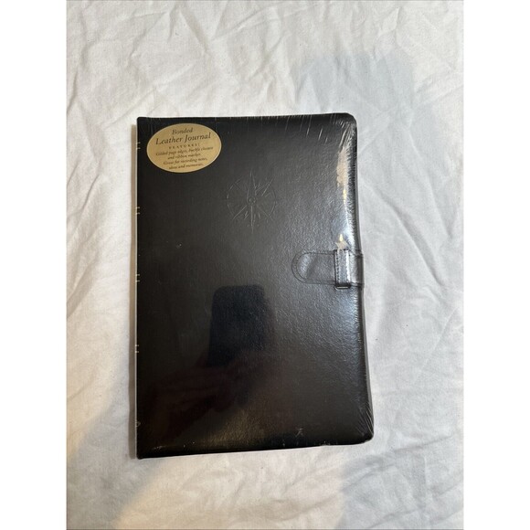 SOFT BLACK FAUX LEATHER BONDED JOURNAL (9.5” X 6.5”) - Picture 1 of 4